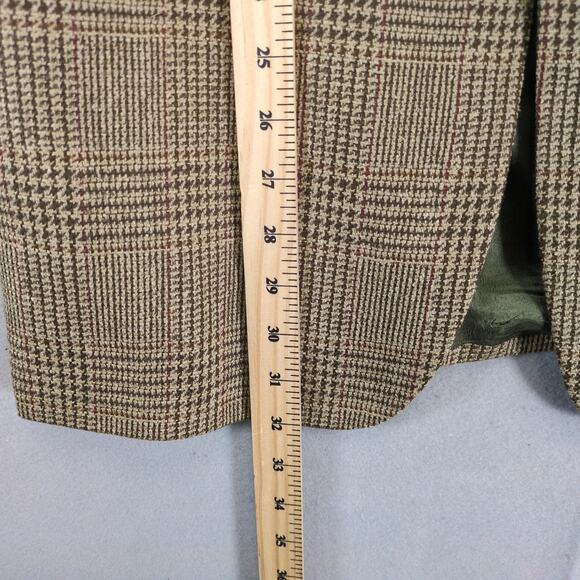Bill Robin Son Brown Plaid Tweed Blazer Men's 42L Silk Wool Sports Coat Jacket - Picture 10 of 10